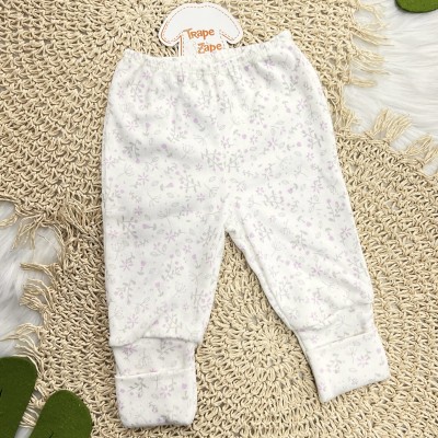 CONJ. DE MALHA 3 PEÇAS - Borboleta de Laço - Off White e Lilás